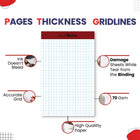 Quad Ruled Dual Graph Pad 5 x 8 Inches -White Color 100 sheets per Perforated Pad, Case Pack of 36