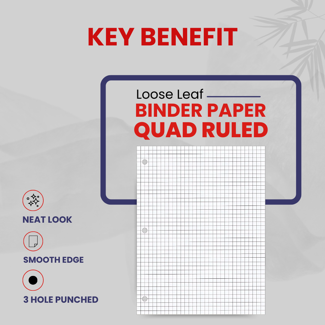 Loose Leaf Filler Paper – 100 Sheets, Graph Ruled, Pack of 48, Ideal for Bulk Buyers