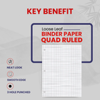 Loose Leaf Filler Paper – 100 Sheets, Graph Ruled, Pack of 48, Ideal for Bulk Buyers