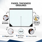 TOP Sturdy Graph Desk Pad, 22" x 17", 1/4" Quad Grid, 50 Sheets Per Pad, Pack of 2 Pads – Graph and Writing Pads