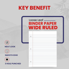 Loose Leaf Filler Paper – 100 Sheets, Wide Ruled, Pack of 48, Ideal for Bulk Buyers