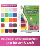 Multicolor Construction Pads 9" x 12" – 50 Sheets Pack of 48 | Art & Craft, Ideal for Bulk Buyers