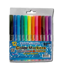 AUKSales Water Color Markers, 12 Ct. (2 Inners of 24), Case Pack of 48, Ideal for Bulk Buyers