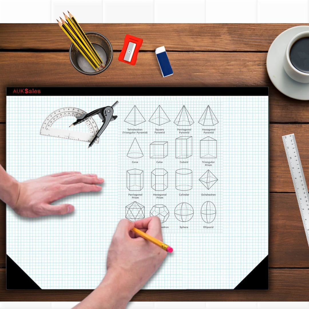 TOP Sturdy Graph Desk Pad, 22" x 17", 1/4" Quad Grid, 50 Sheets Per Pad, Pack of 2 Pads – Graph and Writing Pads