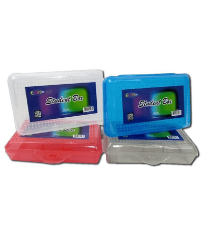 Pencil Box, Student Box, Assorted Colors, (8"x5"x2"), Case Pack of 48, Ideal for Bulk Buyers