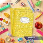 Marble Composition Notebook – 100 Sheets, Wide Ruled, Yellow Cover, Case Pack of 48