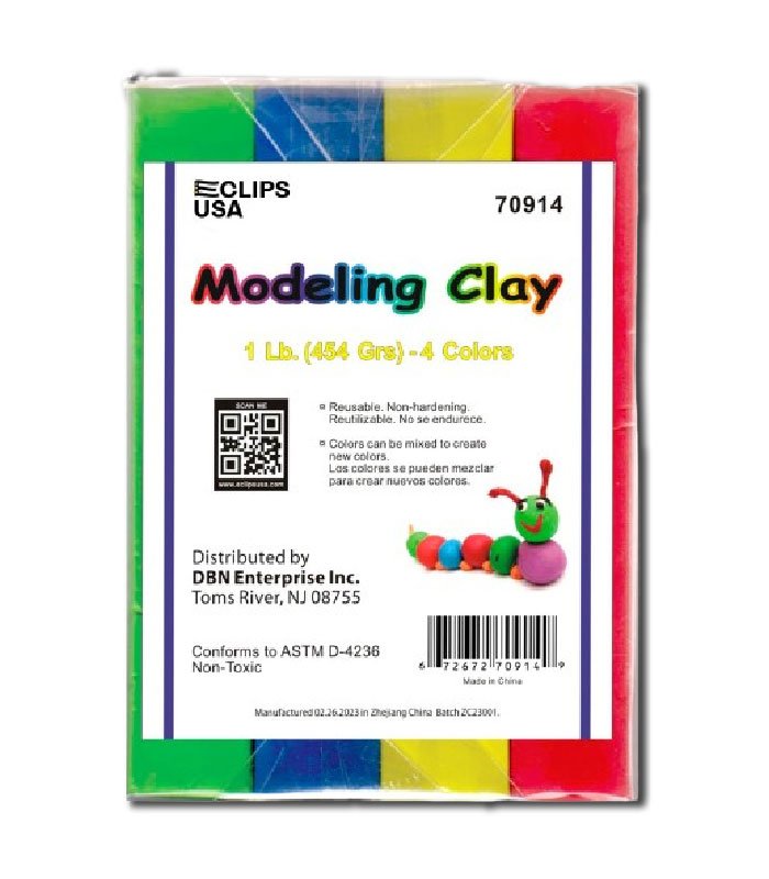 Jumbo Modeling Clay 4 pk, Assorted – 24 Pack, Colors & Coloring, Journal School Supplies