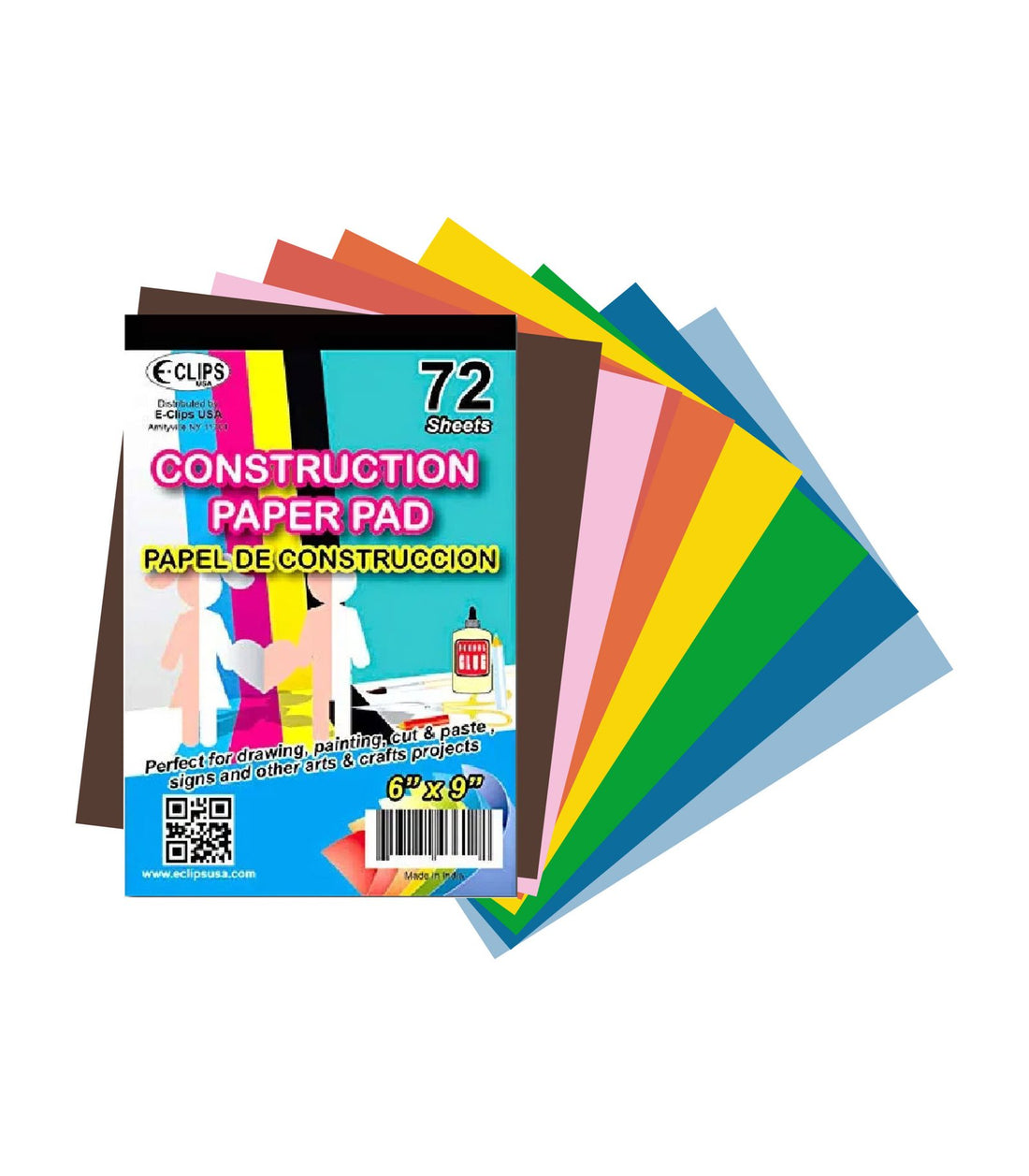 Multicolor Construction Pads 6" x 9" – 72 Sheets Pack of 48 | Art & Craft , Ideal for Bulk Buyers