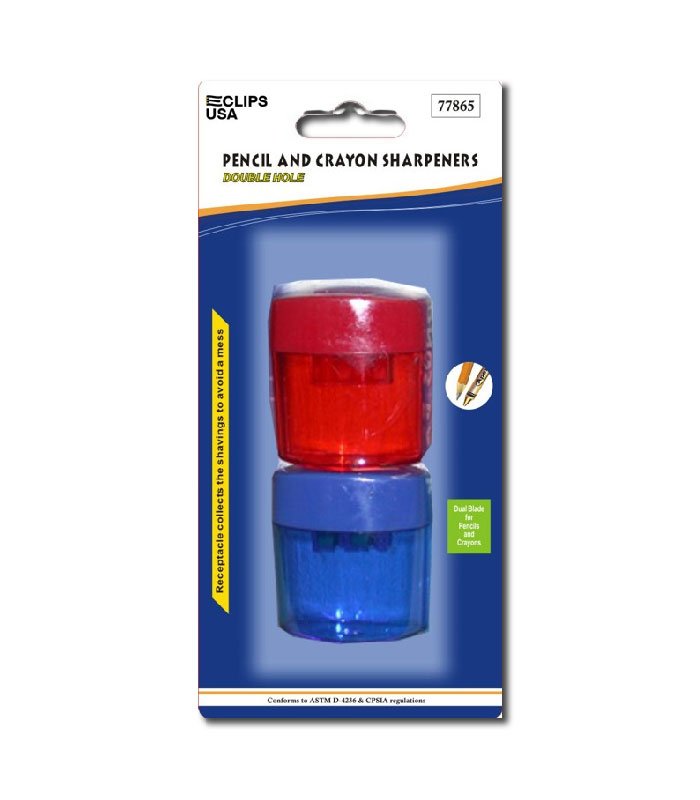 Sharpeners 2 pk, Assorted – 48 Pack, Erasers & Sharpeners, Journal School Supplies, Ideal for Bulk Buyers