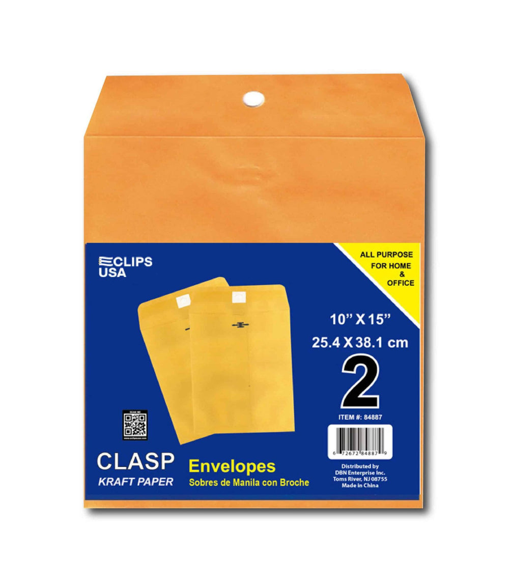 Clasp Envelopes, 10" x 15", 2 pk, Case Pack of 48, Ideal for Bulk Buyers