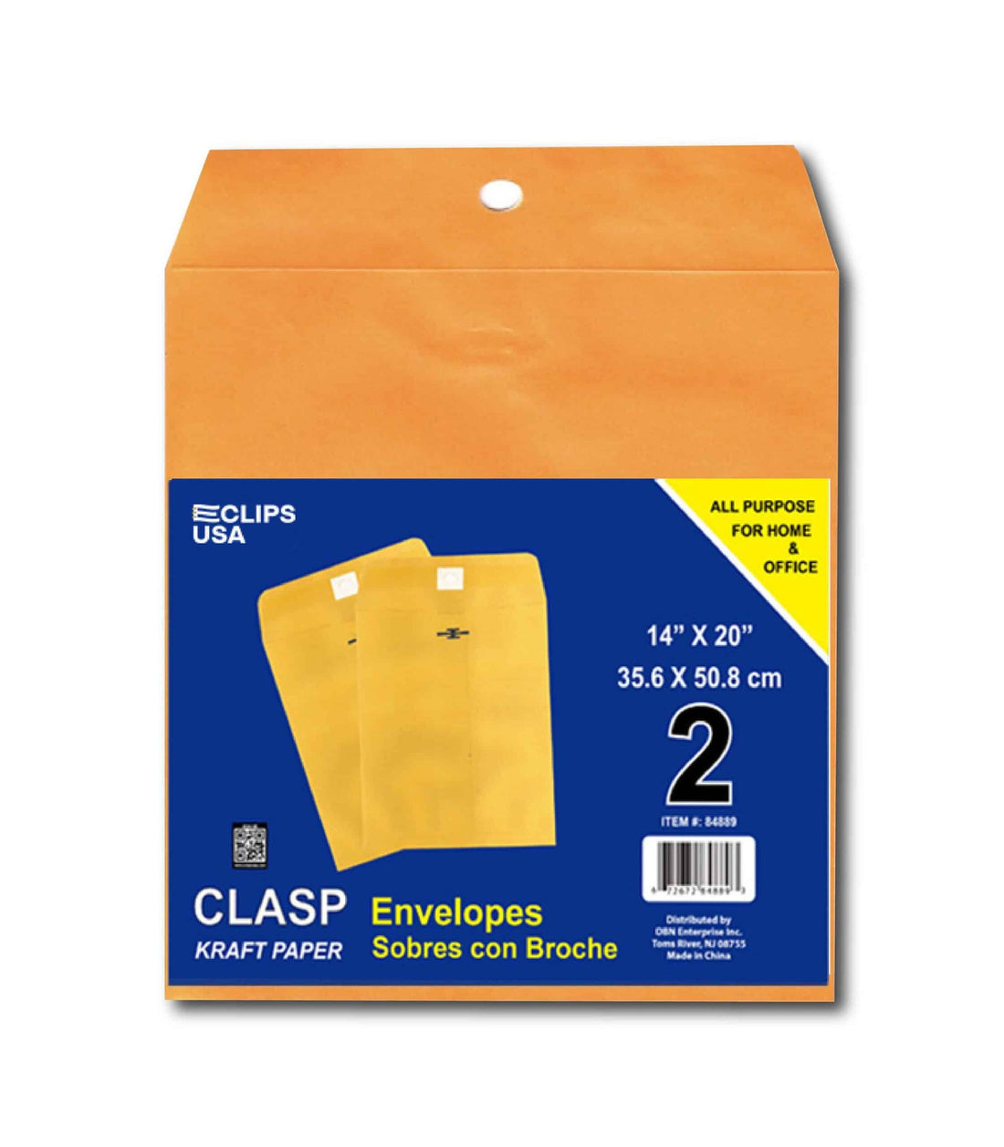 Clasp Envelopes, 14" x 20", 2 pk, Case Pack of 48, Ideal for Bulk Buyers