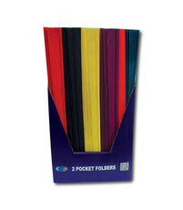 2 Pocket Folders - Asst Colors - 3 Holes/Display, Case Pack of 100, Ideal for Bulk Buyers