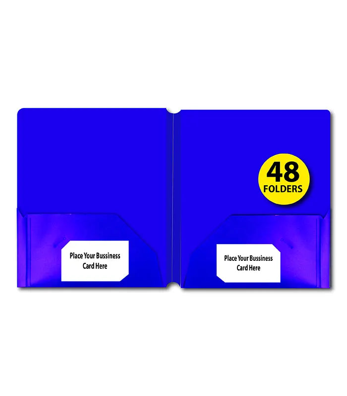 Poly Cover Folders No Holes Navy – Pack of 48 | Journal Office Supplies, Case Pack of 48