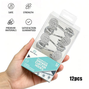 12PCS DECORATIVE SHOWER HOOKS CHROME - 24