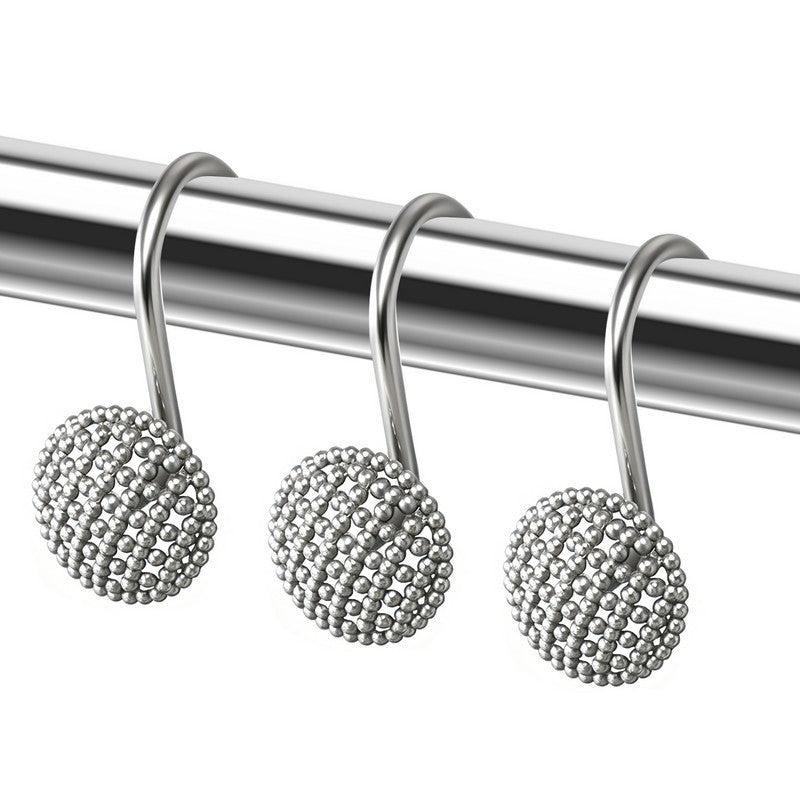 12PCS DECORATIVE SHOWER HOOKS CHROME - 24
