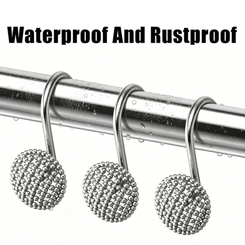 12PCS DECORATIVE SHOWER HOOKS CHROME - 24