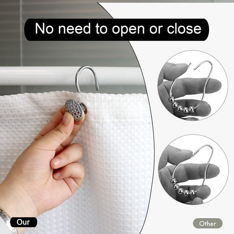 12PCS DECORATIVE SHOWER HOOKS CHROME - 24