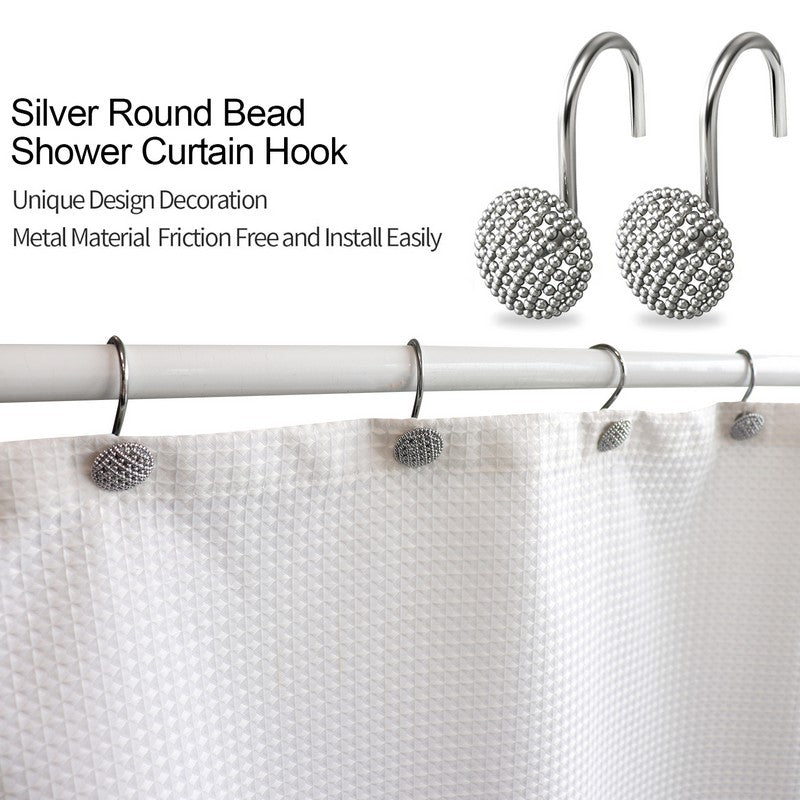 12PCS DECORATIVE SHOWER HOOKS CHROME - 24