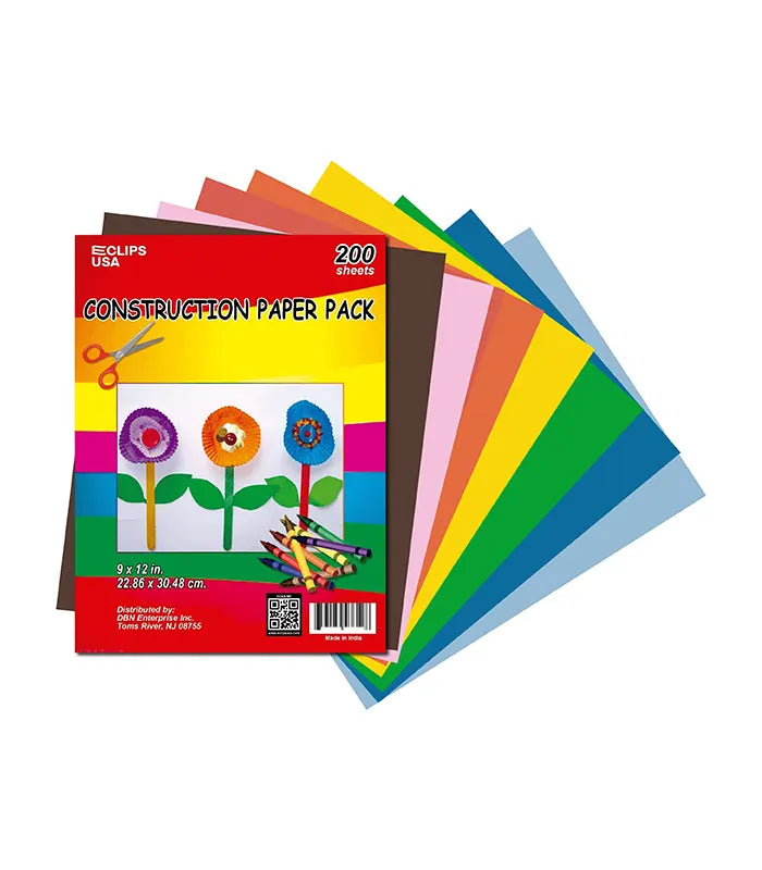 Multicolor Construction Pads 9" x 12" – 200 Sheets Pack of 36 | Art & Craft, Ideal for Bulk Buyers