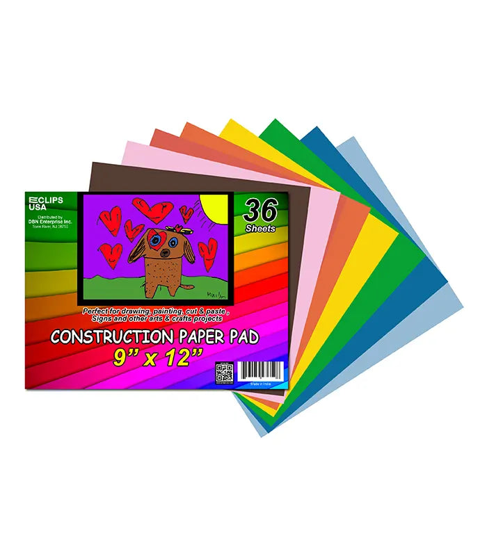 Multicolor Construction Pads 9" x 12" – 36 Sheets Pack of 48 | Art & Craft , Ideal for Bulk Buyers