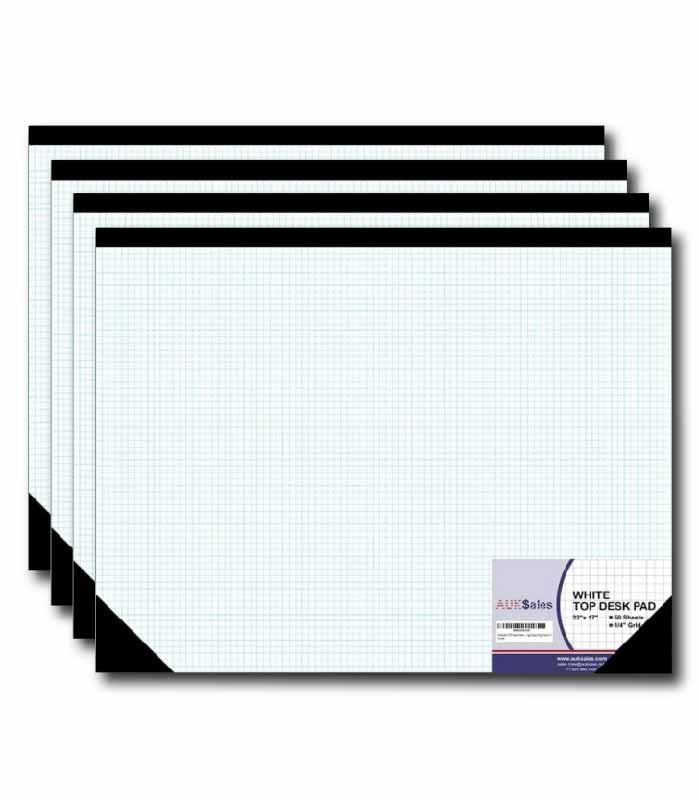 Top Desk Pad, 22'' x 17'', Graph Ruled – Pack of 4, Graph and Writing Pads