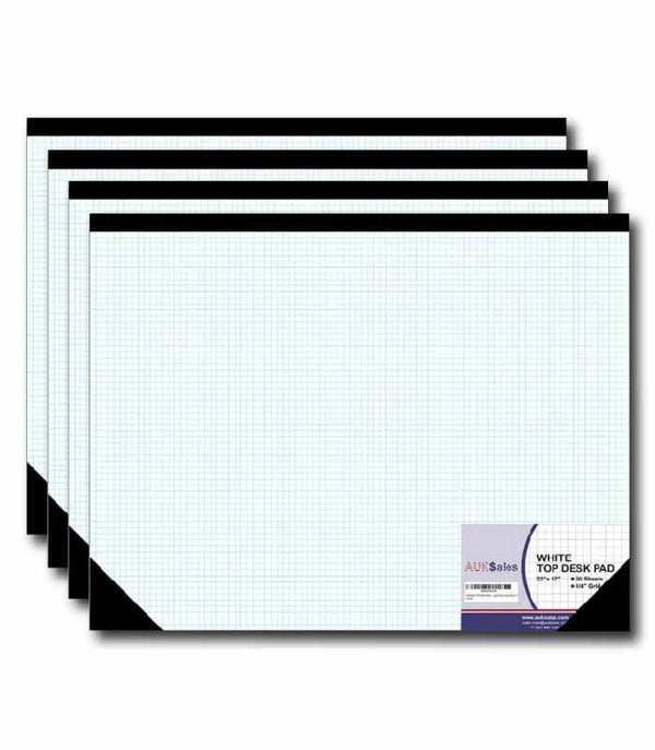 Top Desk Pad, 22'' x 17'', Graph Ruled – Pack of 4, Graph and Writing Pads