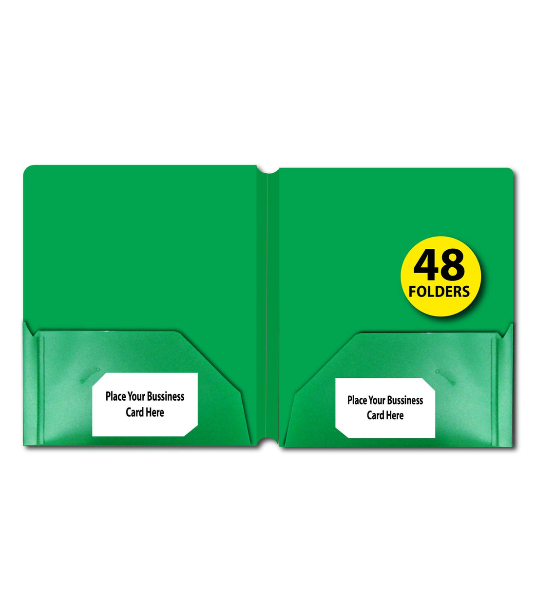 2 Pocket Poly Folder, no Holes, matt/Shinny, Green, in Display, Case Pack of 48