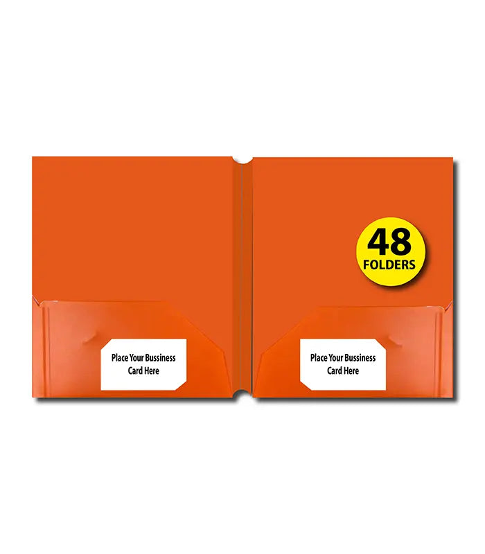 Poly Cover Folders No Holes Orange – Pack of 48 | Journal Office Supplies, Ideal for Bulk Buyers