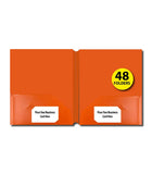 Poly Cover Folders No Holes Orange – Pack of 48 | Journal Office Supplies, Ideal for Bulk Buyers