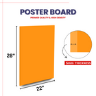 Orange Poster Boards – 22" x 28", Smooth Finish, Case of 50