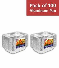 Aluminum Pans Half Size Deep, 9X13, Heavy Duty Disposable Foil Pans (Case Pack of 100)