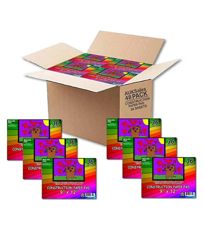 Multicolor Construction Pads 9" x 12" – 36 Sheets Pack of 48 | Art & Craft , Ideal for Bulk Buyers