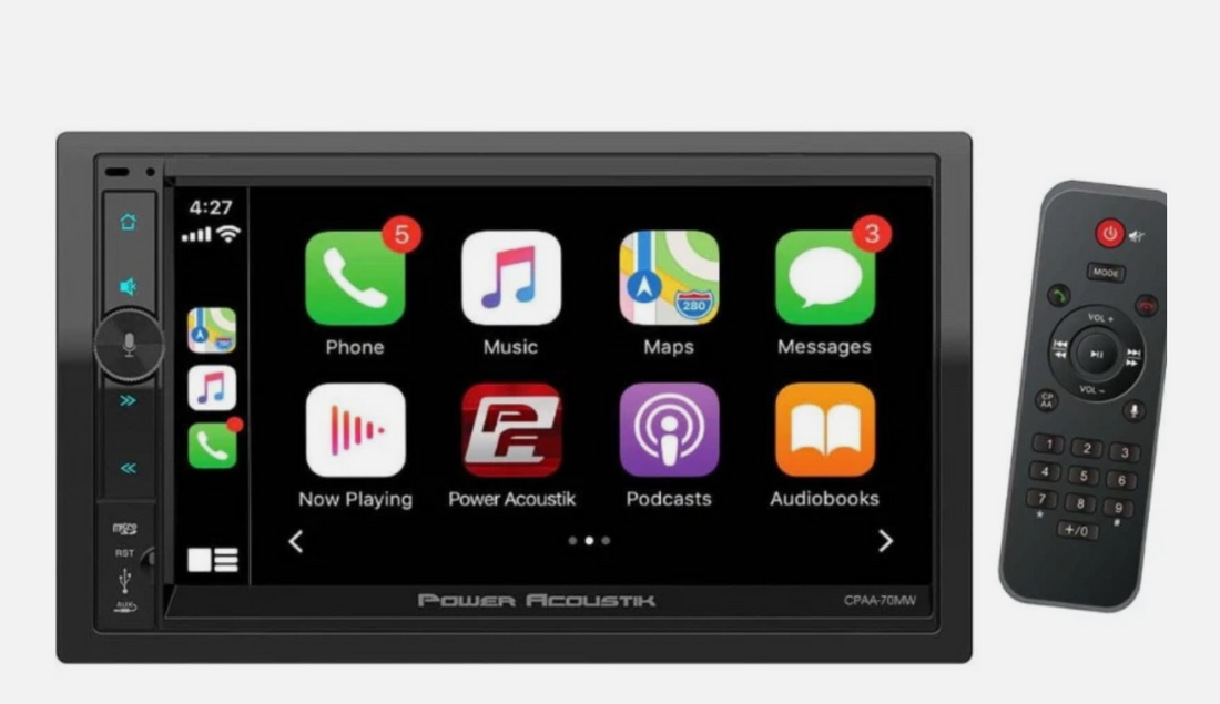Power Acoustik CPAA-70MW  7" Double DIN Wireless Apple  CarPlay & Android Auto Receiver
