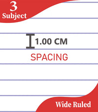 3 Subject Notebook, 120 Sheets, Wide Ruled, Case Pack of 36, Ideal for Bulk Buyers