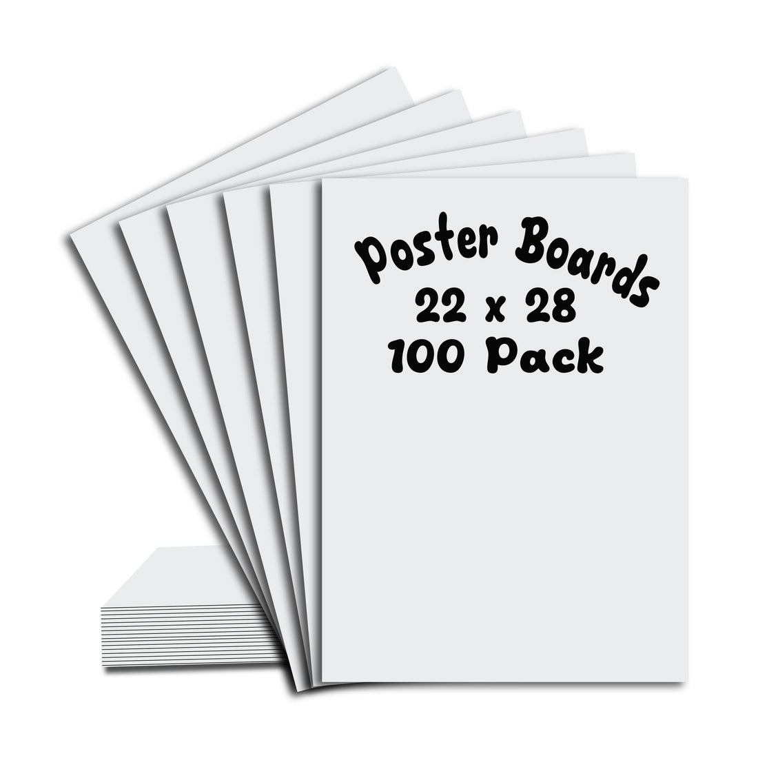 White Poster Boards – 22" x 28", Smooth Finish, Case Pack of 100