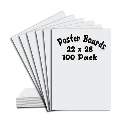 White Poster Boards – 22" x 28", Smooth Finish, Case Pack of 100