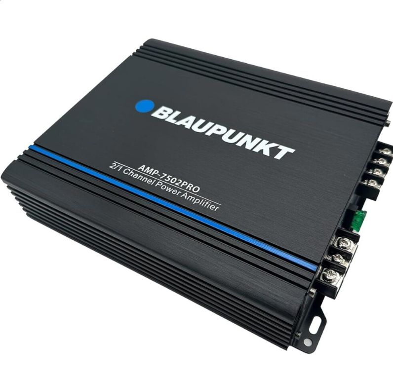 Blaupunkt amplifier on a white background