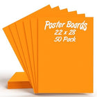 Orange Poster Boards – 22" x 28", Smooth Finish, Case of 50