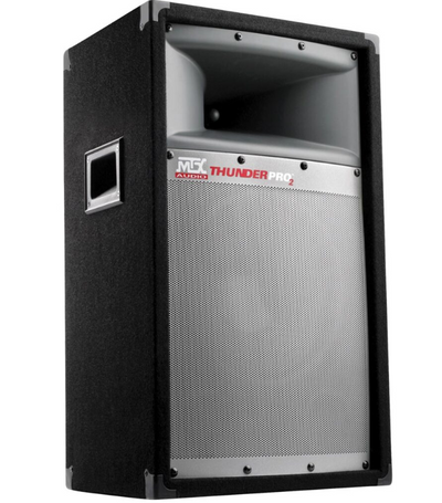 Black speaker with 'MXL Thunderpro' branding on a white background