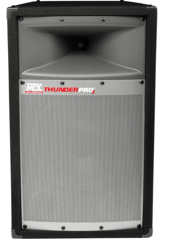 Speaker with 'ATC Audio Thunder Pro' branding on a white background