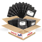 Marble Notebook – 100 Sheets, Unruled, Black Cover, Case Pack of 48, Ideal for Bulk Buyers