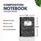 Marble Composition Notebook – 100 Sheets, College Ruled, Black Cover, Case Pack of 48