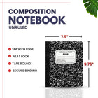Marble Notebook – 100 Sheets, Unruled, Black Cover, Case Pack of 48, Ideal for Bulk Buyers