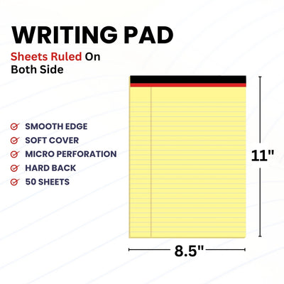 Legal Pad – 8.5" x 14", Canary, 50 Sheets Each, Case Pack of 48, Ideal for Bulk Buyers