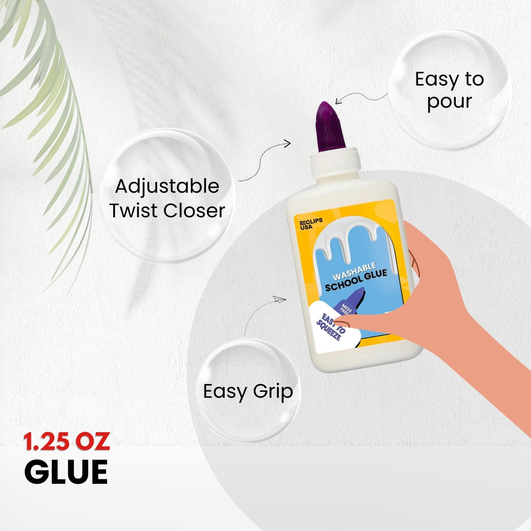 Washable School Glue, 1.25 Oz , Case Pack of 72, Ideal for Bulk Buyers