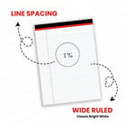 Legal Pad – 8.5" x 11", White, 50 Sheets Each, Case Pack of 72