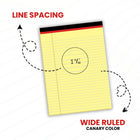 Legal Pad – 8.5" x 11", Canary, 50 Sheets Each, Case Pack of 72