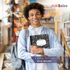 AUKSales Composition Notebook 9-3/4″ x 7-1/2″, Wide Ruled | Case Pack of 48 | Marble Cover -100 Sheets | Ideal for bulk buyers, retailers and wholesalers | Black