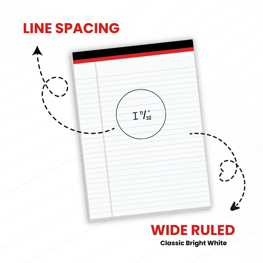 Legal Pad – 8.5" x 14", White, 50 Sheets Each, Case Pack of 48