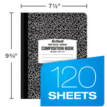 Oxford Composition Notebook 9-3/4" x 7-1/2", Wide Ruled, Black Marble Cover, 120 Sheets, Case Pack of 48, Ideal for Bulk Buyers